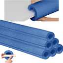 Hanaive 6 Pcs Jumbo Pool Foam Noodles Bulk 40 Inch x 4.1 Inch Large Swimming Noodles Tube Hollow Core Swim Noodle for Floating Craft Projects Pre Slit Clamp Protection Padding Bumper (Blue)