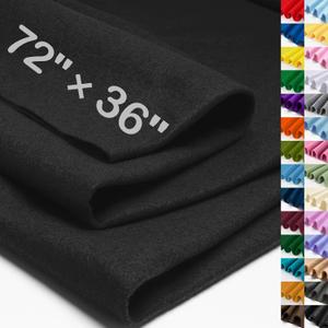 Black Large Felt Fabric 72" X 36 "(2 Square Yards), 1.4 mm Thick Soft Felt Fabric Sheet for Crafts, Black Series Colors Soft Nonwoven Fabric, Fit for Decoration, Sewing, DIY Crafts