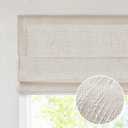 Madison Park Cordless Roman Shades, Room Darkening Window Blind Privacy Window Shades, Thermal Insulated Cordless Window Treatment for Bedroom, Living Room, Quincy, Single Panel 34" W X 64" L Linen