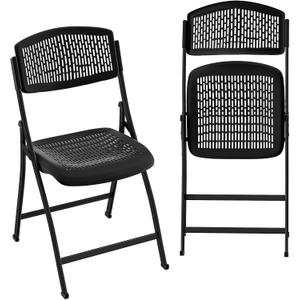 Ytaoka Folding Chair Black Foldable Chair with Breathable Mesh Seat and Sturdy Metal Frame for Indoor and Outdoor Party Events Wedding Patio Dining, 1-Pack, 18.5 in x 20.47 in x 33.46 in