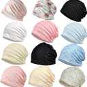 Jemis Skullies Beanies Thin Bonnet Cap Autumn Casual Beanies Hat (12 Pack Lace 03)