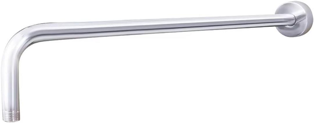 Shower Arm with Flange, 27.5 Inches Wall Mount Replacement Angle Shower Head Extension Arm Wall-Mounted For Fixed Shower Head & Handheld Showerhead Chrome
