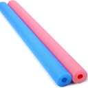 Hanaive 2 Pack 55 Inch x 3.5 Inch Jumbo Pool Noodles Floating Pool Noodles Foam Tube Extra Large Hollow Swim Noodles Floats Heavy Duty for Adults Swimming Craft Projects (Blue, Pink)