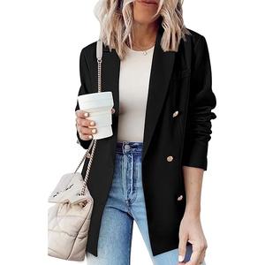 Dokotoo Womens Double Breasted Blazer Jackets Casual Blazers Open Front Long Sleeve Lapel Collar Work Office Jackets Blazer
 XL
