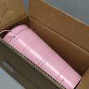 12 Inch Galvanized Metal Vases for Flowers - 2 Pcs Farmhouse Decorative Tall Flower Bucket with Handles, Rustic French Tin Planter Buckets for Wedding Decor (Pink)