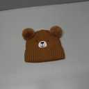 Cute Bear Baby Beanie Pompom Baby Boys Hat Infant Toddler Winter Knitted Beanies for Girls, S