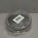 12" Catering Trays With Lids [3 Pack] - Black Serving Tray, Clear Lid, Plastic Disposable Round Party Platters, Flan Containers, Dessert Sandwich Cookie Food Trays for Parties
