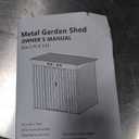 KEIKI 5x3 FT Outdoor Storage Shed with Pent Roof and Lockable Sliding Door, Small Waterproof Galvanized Steel Storage House with Aluminum Alloy Frame for Garden, Backyard, Patio, Lawn, Grey & White (Gray)