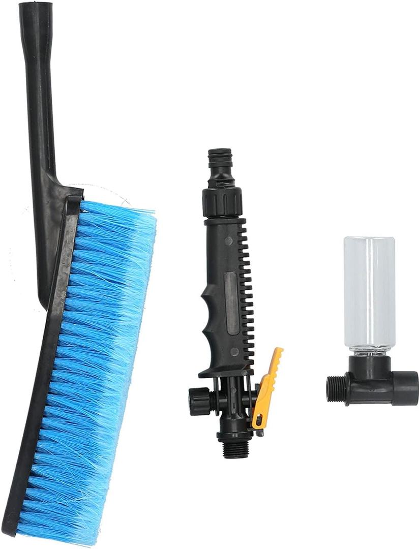 Car Wash Brush with Hose Attachment, Easy Car Cleaning Tool for Auto Truck SUV RV Boat - Car Washing Brush with Soap Dispenser for Multi-Purpose Use and Quick Cleaning