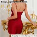 Famstar Lingerie for Women Babydoll Chemise Sexy Lingerie Sets Nightgown Lace Dress Sleepwear Teddy Outfits for Women (Red, M)