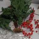 Set of 2 Outdoor Christmas Tree with Lights Small Planter Bushes Battery Operated Artifical Urn Filler Outside Christmas Decorations for Front Porch,Yard,Pathway