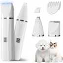 Each Cool Dog Paw Trimmer  2-in-1 Pet Hair Clippers for Dogs & Cats  Double Blades with 1cm Precision Head & 3.2cm Body Blade  Quiet, Rechargeable, Washable  for Paws, Ears, Eyes, Face, & Rump