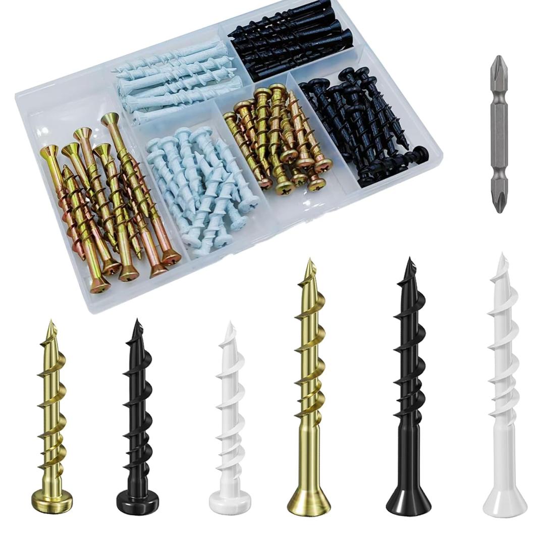 (75 pcs) Pan Head and Flat Head Drywall Anchors Kit with Anti Rust Coating, Bolt Anchor Set, Duty Hollow Wall Anchors
