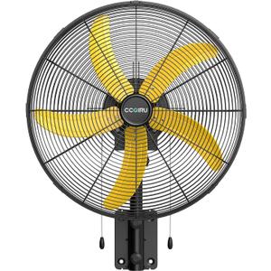 5000 CFM 20" Wall Fan Oscillating, Professional Industrial Wall Mount Fan with 3 Speed for Warehouse, Factory, Workshops, and Garage, UL Listed