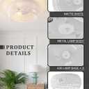 Boho White Rattan Flush Mount Ceiling Light, 3-Lights Matte White Ceiling Lighting Fixture with Hand-Woven Shade for Entryway Dining Room Hallway Living Room, 15.75 inches x 15.75 inches x 6.7 inches