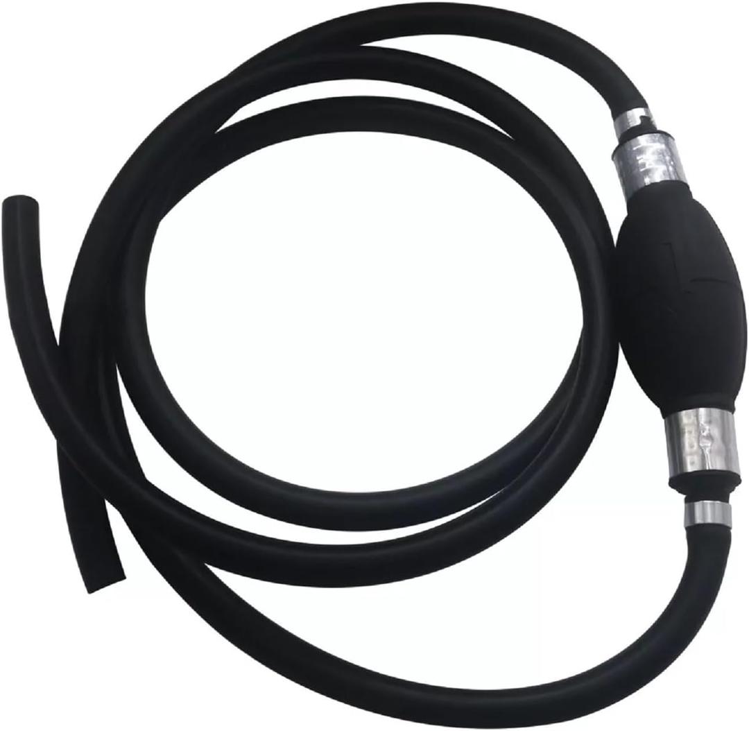 Marine 3/8 Inch Fuel Line Assembly ID 10mm Universal Fuel Tube Line Pipe Hose with Primer Bulb Stainless Steel Hose Clamp for Marine Outboard Boat Motor RVs Tractors and Caravans 6FT Long