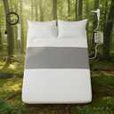 Grounding Sheets,10% Pure Silver Fiber+90% Organic Cotton,Half Grounded Fitted Sheet,One Size Fit All Bed. (Gray, 24''x108'')