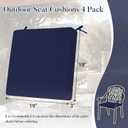 Basic Beyond Outdoor Chair Cushions for Patio Furniture, Waterproof Outdoor Seat Cushions Set of 4 19 x 19, Patio Chair Cushions Set of 4 with Ties and Handle, Navy Blue