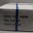 Robelle 28 ft Commercial Premier Winter Pool Cover for Above Ground Pools | Blue Round Pool Cover, 4 ft Overlap (32ft Cover Size), Solid 12 x 12 Scrim, 3.7 oz/yd2, Style: 3428-4A