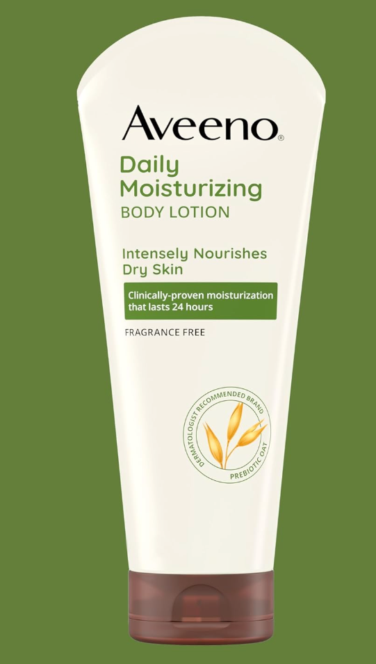 Aveeno Daily Moisturizing Body Lotion, Gentle Lotion Nourishes Dry Skin With Moisture, Soothing Prebiotic Oat, Fragrance-Free, Non-Comedogenic, Travel-Size, Pack of Three, 2 x 2.5 fl. Oz