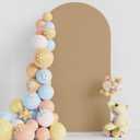 Putros Wedding Arch Cover 7.2FT Khaki Spandex Fitted Round Top Chiara Backdrop Stand Covers for Wedding Birthday Party Decoration