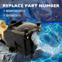 W3SP2607X10 Pool Pump 115/230 V, 1 HP Single Speed Pool Pump, High Speed Replacement for Hayward SP2607X10 Super Pump, Fits all In-Ground Pool and Spas