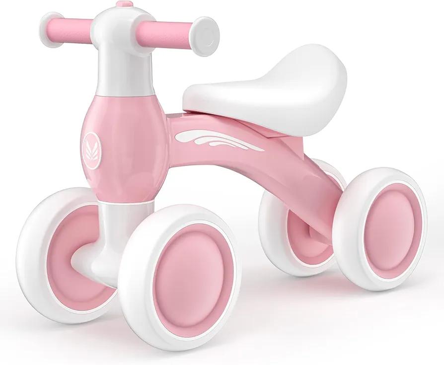 Baby Balance Bike for 1 Year Old Boys Girls 12-24 Month Toddler Balance Bike, 4 Wheels Toddler First Bike, First Birthday Gifts