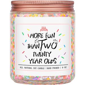 Homsolver 40th Birthday Gifts for Women, Perfect Ideas Birthday Decorations Candle Gift for Mom, Friends, Wife, Sister, Vanilla Cream Scent Handmade Aromatherapy Candles, 9ounce-Vanilla Scent