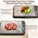 GUANCI Cutting Board for Kitchen, Stainless Steel Cutting Board Double Sided for Chopping Meat/Vegetables, Stainless Steel/Wheat Straw PP, Kitchen Gifts Easy to Clean Large 1611