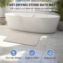 Stone Bath Mat, 2 Pack Diatomaceous Earth Shower Mat, Non-Slip Super Absorbent Quick Drying Bathroom Floor Mat, 24x15, Greyish White