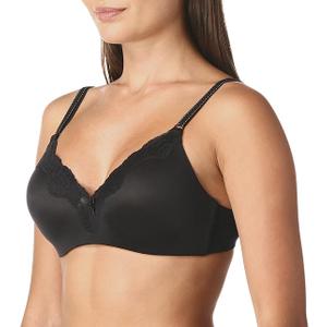 Maidenform Women's Comfy Soft Wireless Bra Convertible (Black/Beige, 34A)