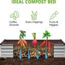 DIIYIV 2PCS 12x4x1FT Galvanized Raised Garden Bed Kit,Vegetable Boxes-Rectangle Metal Flower Box,Large Planter Raised Beds Outdoor Garden for Planting,Fruit,Herb-Silver