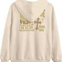 Christian Hoodies Women Faith Over Fear Hooded Sweatshirt Religious Pray Shirt Jesus Bible Verse Long Sleeve Pullover (XL)