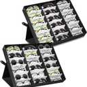 18 Slot Sunglasses Organizer Storage Multiple Eyeglasses Holder Display Case/Tray, Polyester Silk Lined & Snap Closure