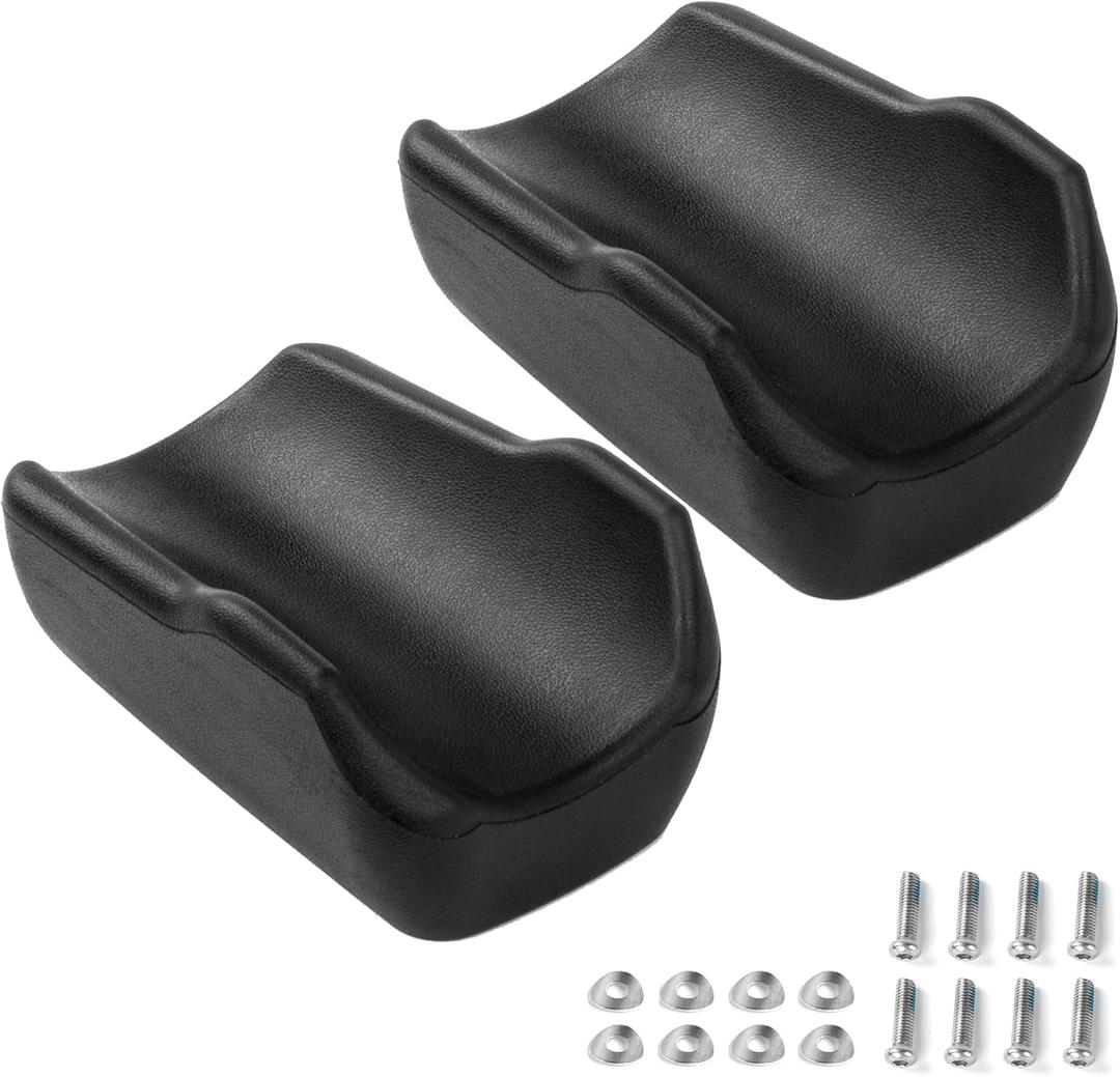 2 Pack Walker Armrest Pads - Rollator Arm Support Pad for Walker, Universal Replacement ArmRest Pad for Standard Walker, Rollator Walkers, and Upright Walkers, Mounting Holes 135MMx40MM, Black