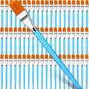 Crtiin 60 Pcs Flat Paint Brushes for Acrylic Painting Large Acrylic Paint Brushes Bulk Artist Painting Brush for Watercolor Oil Detail Craft Face Body Art(Blue,3/4 Inch)