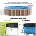 7x10Ft Rectangle Pool Cover for Above Ground Pools [ Upgrade 420D ] Swimming Pool Cover for 7x10Ft Rectangular Frame Pools with Elastic Band & Ground Nails, Hook and Loop Fastener, Super Windproof