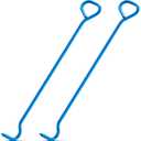 Therwen 2 Pcs Manhole Cover Hook 36" Made with 5/8" Hex Alloy Steel Rigid Heavy Duty Manhole Hook Versatile Lifter with Rotated Handle for Storm Drains Septic Tank Lids Puller Moving