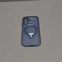 360 Spin CD Stand for iPhone 17 Case Compatible with Magsafe Ring [Never Yellow][DIY Glitter Cardstock] Camera Protection Plating Clear Cute Phone Case for Women Girls 6.3'', Mist Blue