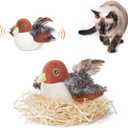 Potaroma Cat Toys Rechargeable Flapping Bird Sparrow, Lifelike Chirp Tweet, Touch Activated Kitten Toy Interactive Cat Exercise Toys for All Breeds Cat Kicker Catnip Toys 4.0 Inches
