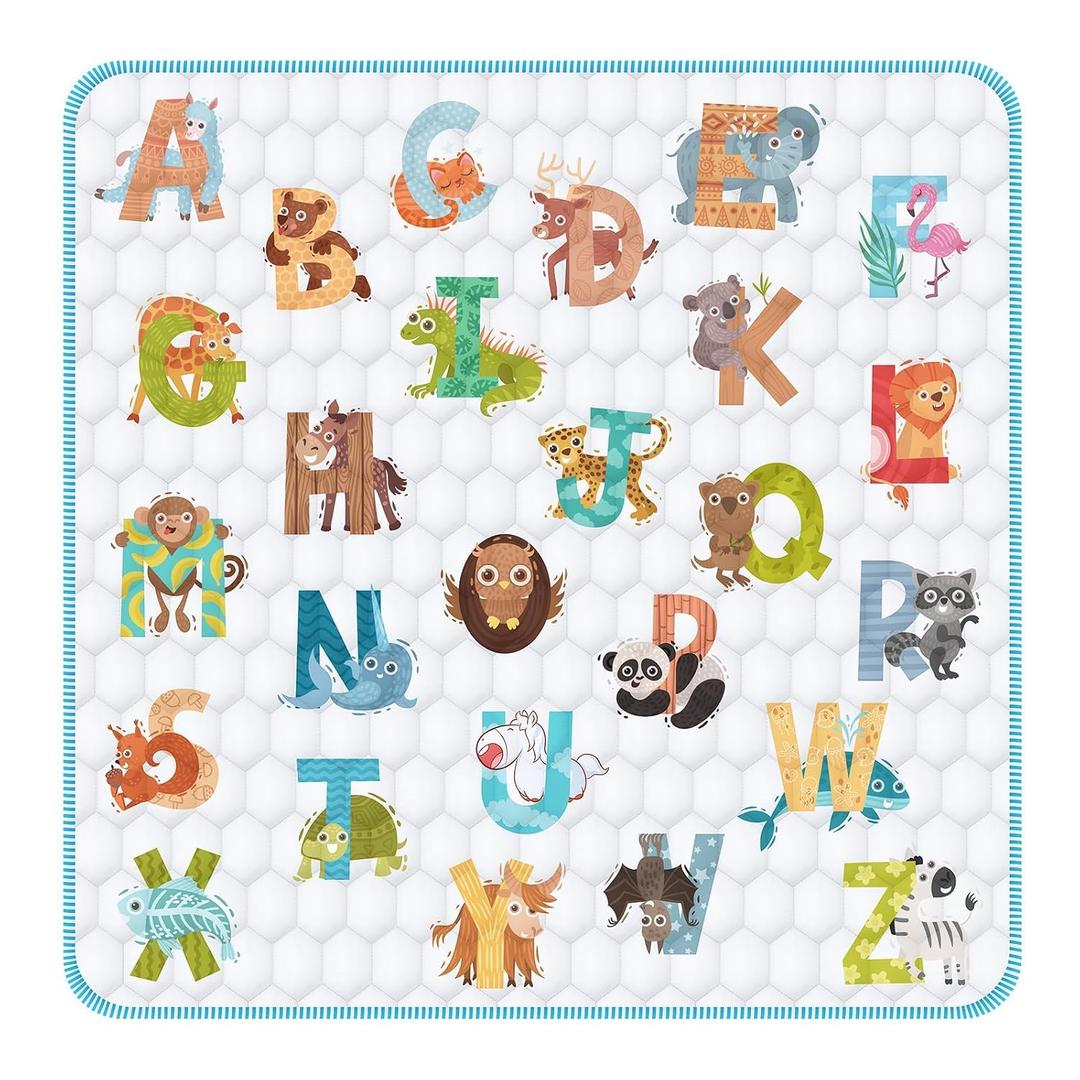 Baby Play Mat for Floor Playpen - 50" X 50" Playpen Mat,Thick One-Piece Crawling, Odorless Floor Mat, Non-Slip Cushioned Baby Playmat for Infants,Babies,Toddlers. Foldable and Machine Washable