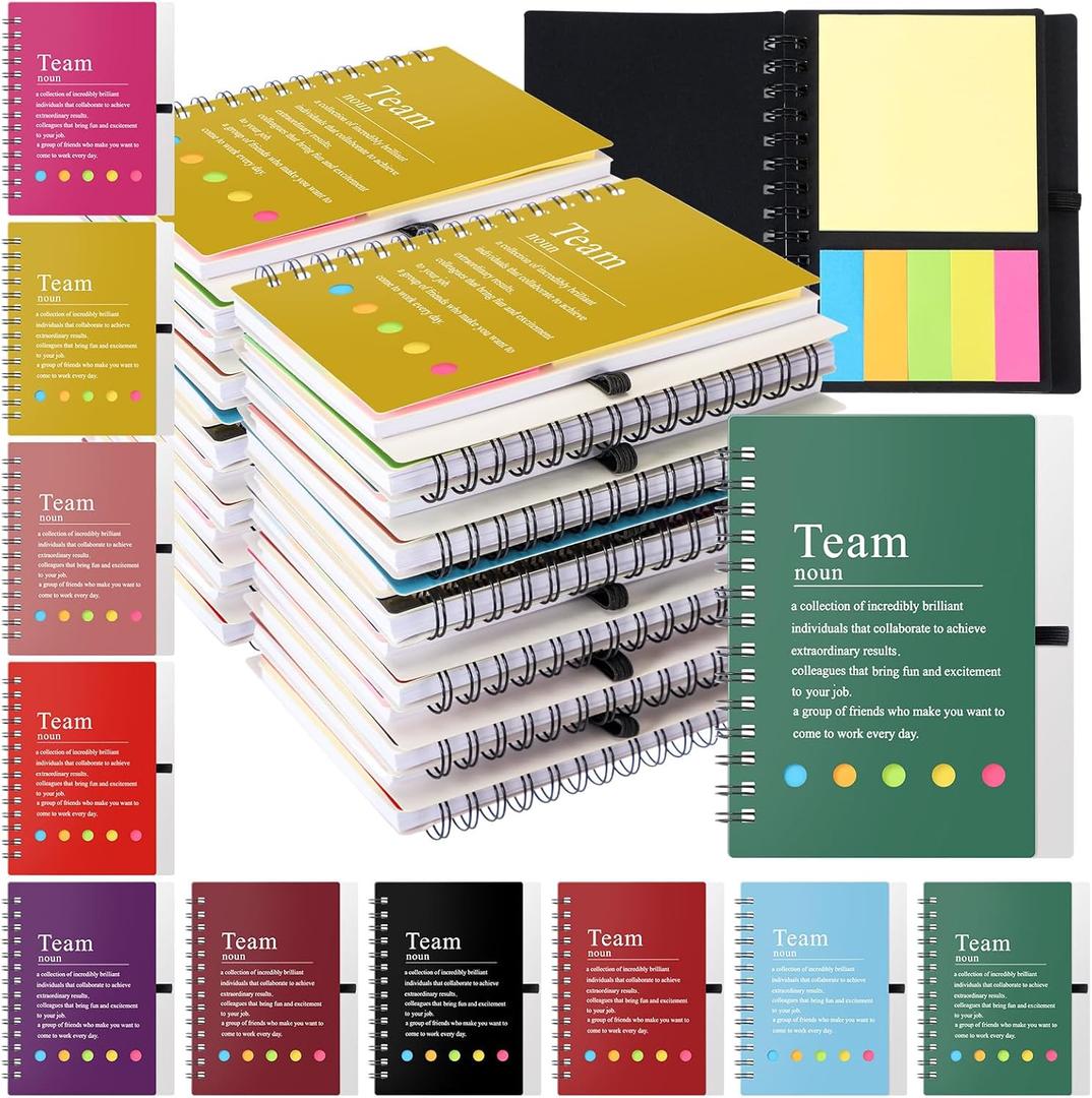 36 Set Team Gifts for Employee Appreciation Gifts for Coworkers Inspirational Notebook with Sticky Notes Motivational Journals Notepads for Staff Valentines(Colorful)