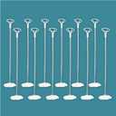 Clear Transparent Balloon Sticks and Stands set, holders, reusable balloon sticks for table top use with LED Bobo Balloon, for wedding decor, party decoration (12 pack, Transparent)