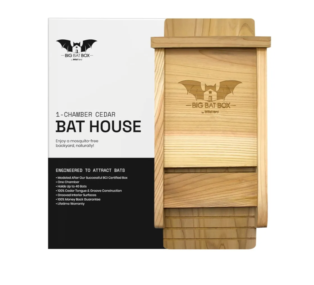 BIGBATBOX - Complete Bat House for Outdoors - Clean Backyard from Mosquitoes - No Interior Paint - One-Chamber Design - Easy to Hang - Bat Houses for Outdoors