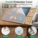 TEAKMAMA 2-in-1 Rotating & Tilting Puzzle Board with 4 Drawers, Portable 1500 Pieces Jigsaw Puzzle Table (34.2" x 26.3") for Adults, Includes Protective Cover, Natural