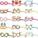 PHOGARY 30 Pack Luau Party Glasses Funny Hawaiian Paper Glasses, Tropical Fancy Dress Props for Fun Summer Birthday Party Favors Hawaii Party Supplies Beach Themed Party Decoration