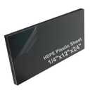 High-Density Polyethylene (HDPE) Plastic Sheet 1/4" Thick 12" X 24"- Black HDPE Sheet,for Machining, Home Improvements, DIY Projects, Engineering,High-Density Polyethylene Plastic Block (Pack of 1)