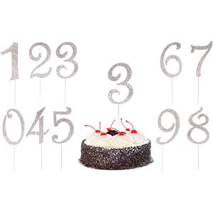 Large size Number 3 Birthday Cake Topper to show years 3 or ages numbers 3rd. Silver Bling Rhinestone Toppers for Party Wedding Anniversary Decorations (3 Number, Silvery)