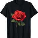 Red Rose Graphic T-Shirt L