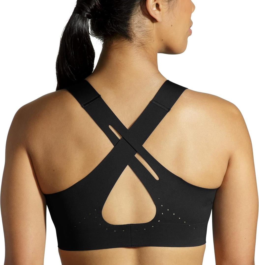 Brooks Women's Crossback 2.0 Sports Bra for Running, Workouts & Sports ((34) C/D, Black)
